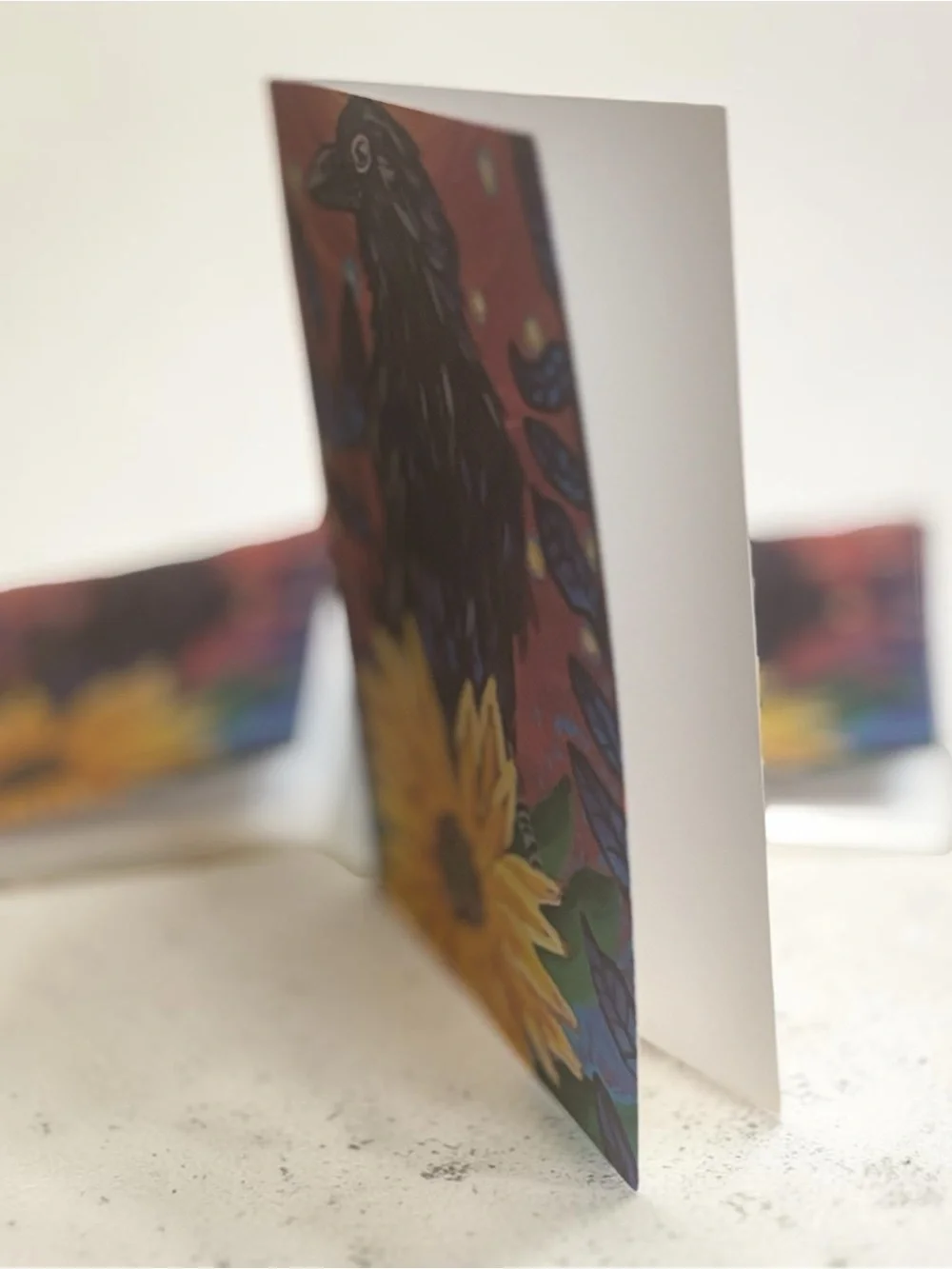 Mystical Raven & Sunflower Greeting Cards 5 Pack Blank Note Cards